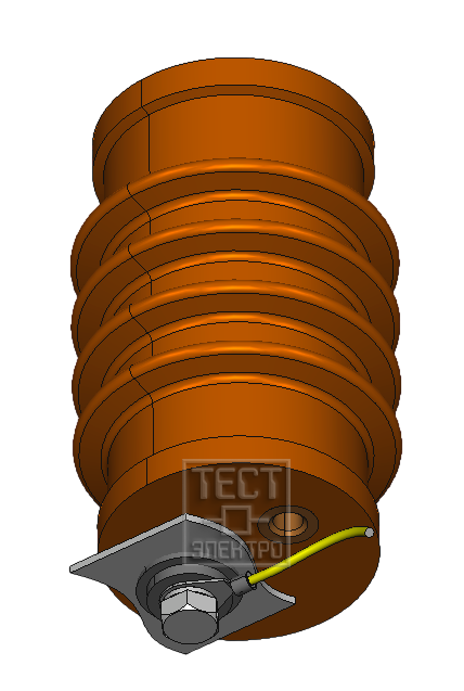 Подключение к болту опорного изолятора через втулку